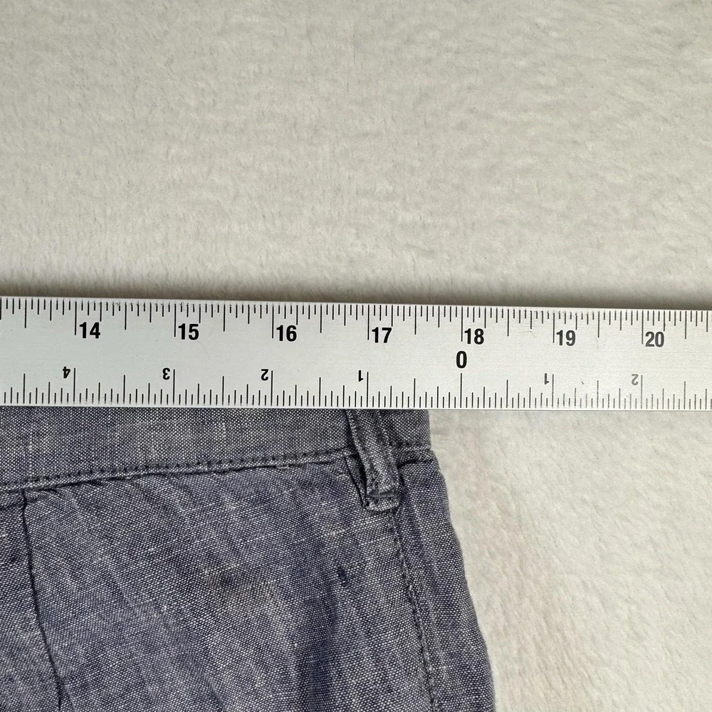 Jos. A. Bank Reserve Shorts Mens 35 Blue 11 In Inseam Linen Chino Casual Summer